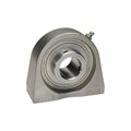 Iptci Tapped Base Pillow Block Ball Bearing Unit, .625 in Bore, All Stainless Steel, Set Screw Lock, IP69K SUCSPA202-10 IP69K